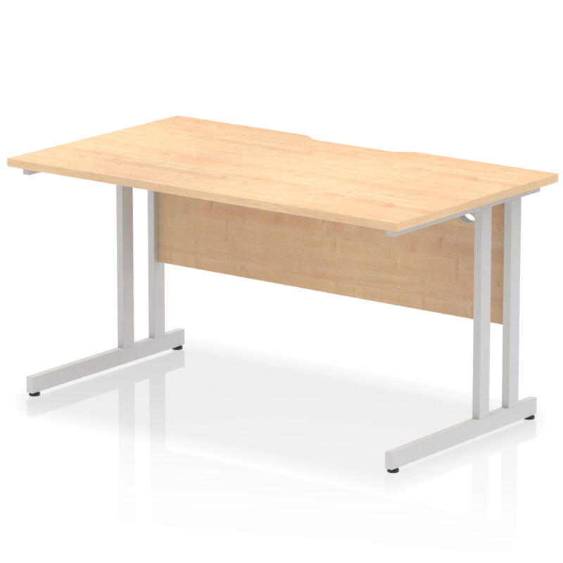 Surge Scalloped Edge 1400mm Straight Desk Cantilever Leg - Image 9