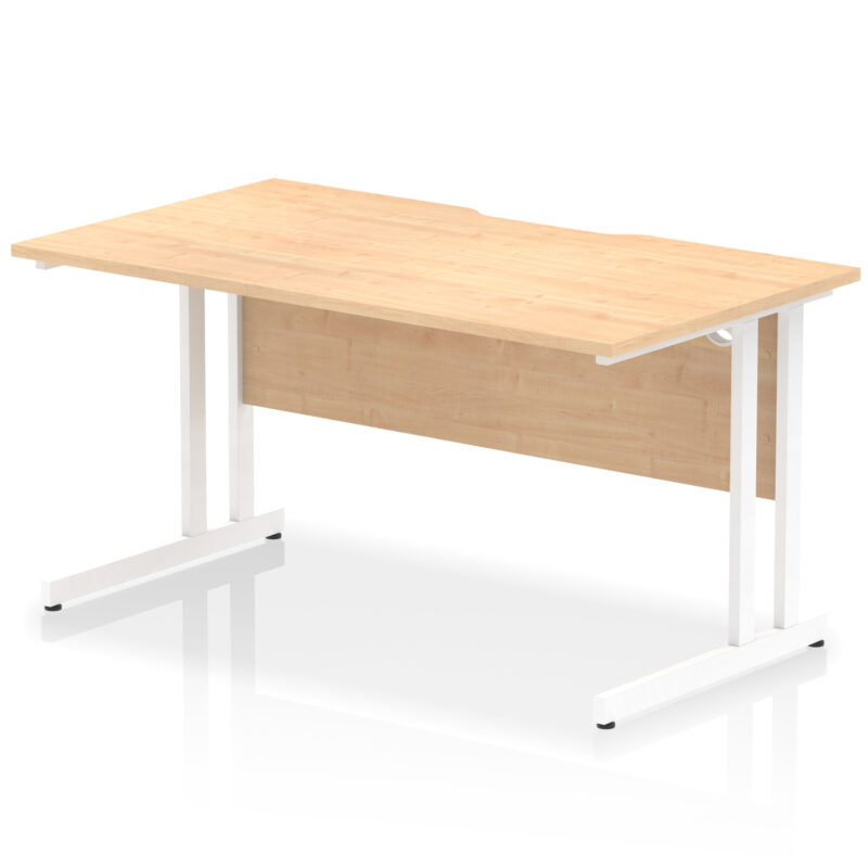 Surge Scalloped Edge 1400mm Straight Desk Cantilever Leg - Image 10