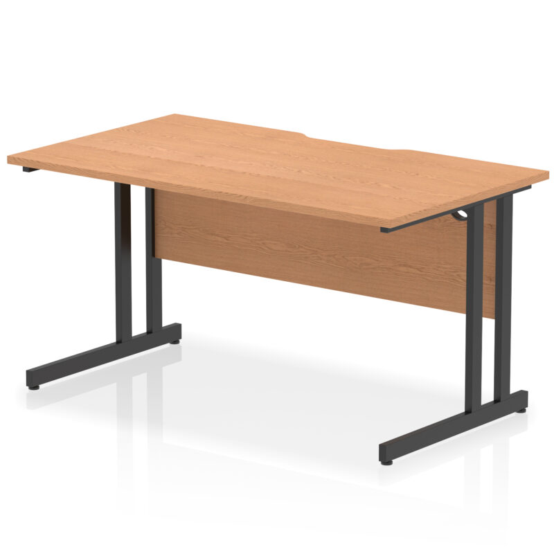 Surge Scalloped Edge 1400mm Straight Desk Cantilever Leg - Image 11