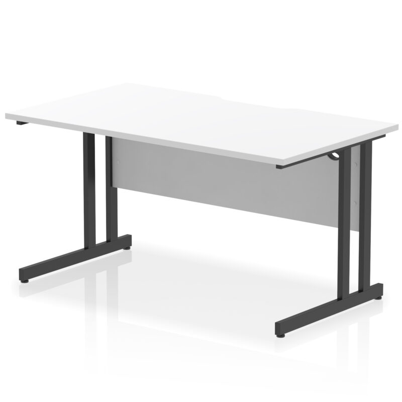 Surge Scalloped Edge 1400mm Straight Desk Cantilever Leg - Image 17