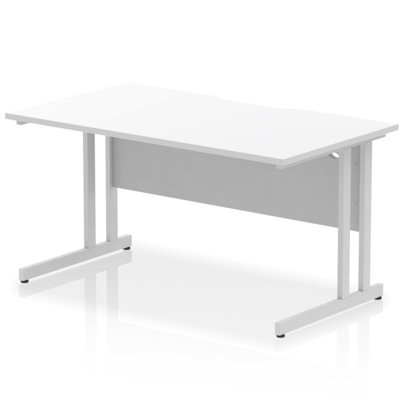 Surge Scalloped Edge 1400mm Straight Desk Cantilever Leg - Image 18