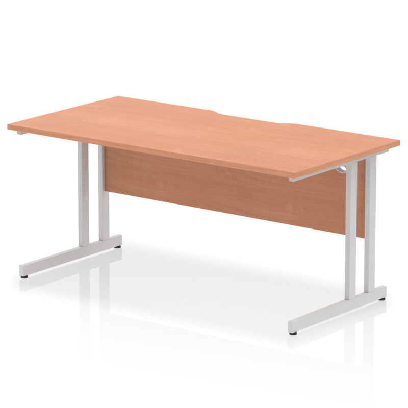 Surge Scalloped Edge 1600mm Straight Desk Cantilever Leg - Image 3