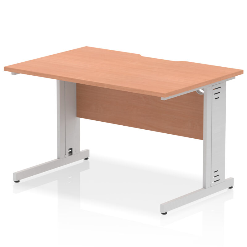 Surge Scalloped Edge 1200mm Straight Desk Cable Managed Leg - Image 3