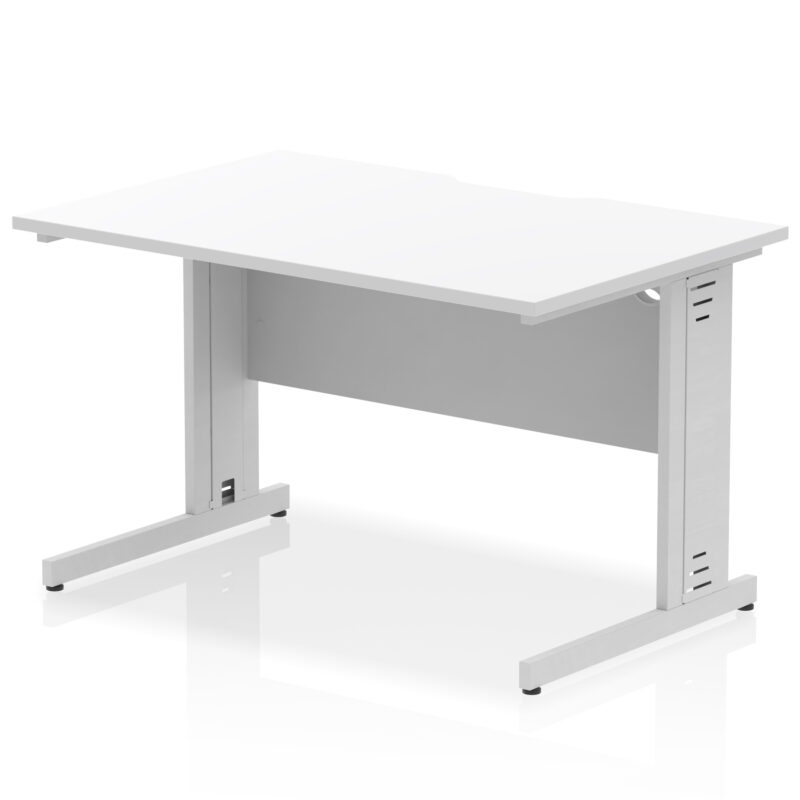 Surge Scalloped Edge 1200mm Straight Desk Cable Managed Leg - Image 18