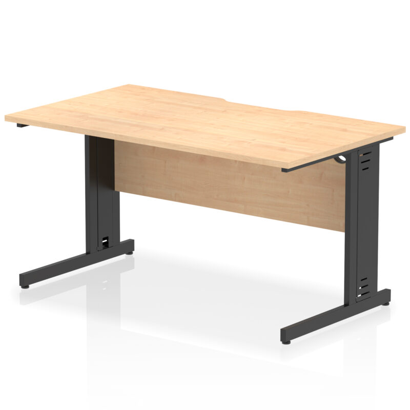 Surge Scalloped Edge 1400mm Straight Desk Cable Managed Leg - Image 8