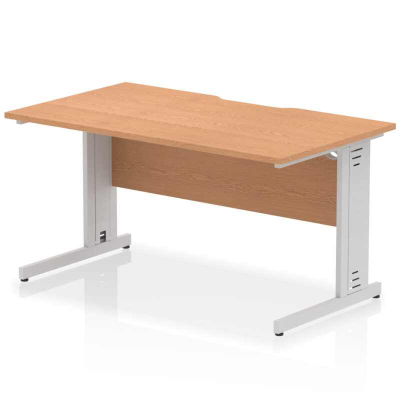 Surge Scalloped Edge 1400mm Straight Desk Cable Managed Leg - Image 12