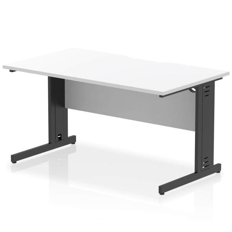 Surge Scalloped Edge 1400mm Straight Desk Cable Managed Leg - Image 17