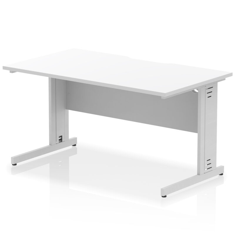 Surge Scalloped Edge 1400mm Straight Desk Cable Managed Leg - Image 18