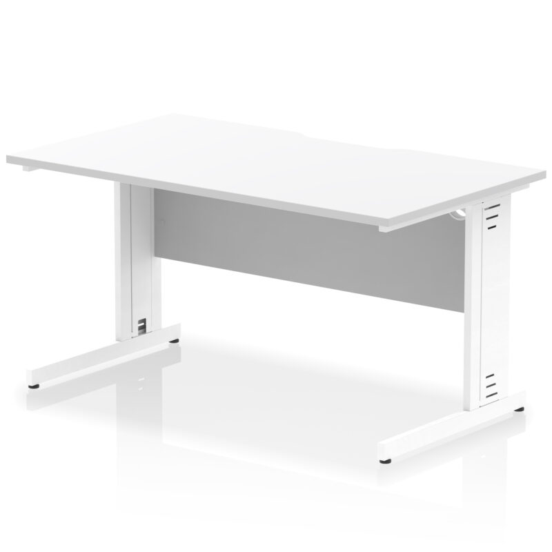 Surge Scalloped Edge 1400mm Straight Desk Cable Managed Leg - Image 19