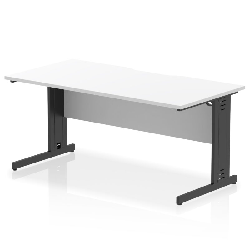 Surge Scalloped Edge 1600mm Straight Desk Cable Managed Leg - Image 17