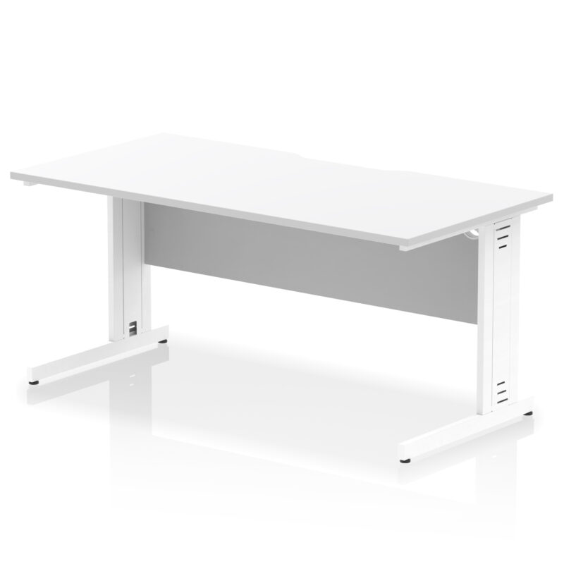 Surge Scalloped Edge 1600mm Straight Desk Cable Managed Leg - Image 19