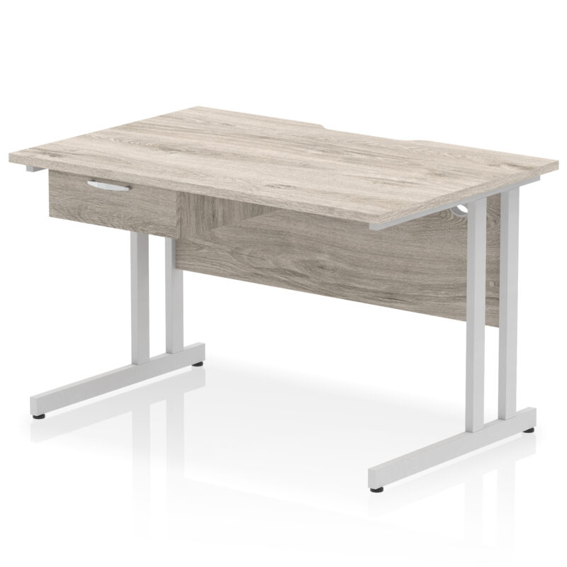 Surge Scalloped Edge Cantilever Straight Desk With Single One Drawer Fixed Pedestal - Image 20
