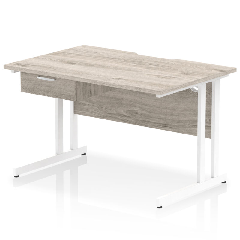 Surge Scalloped Edge Cantilever Straight Desk With Single One Drawer Fixed Pedestal - Image 41