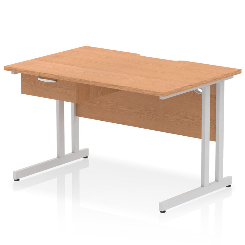 Surge Scalloped Edge Cantilever Straight Desk With Single One Drawer Fixed Pedestal - Image 22