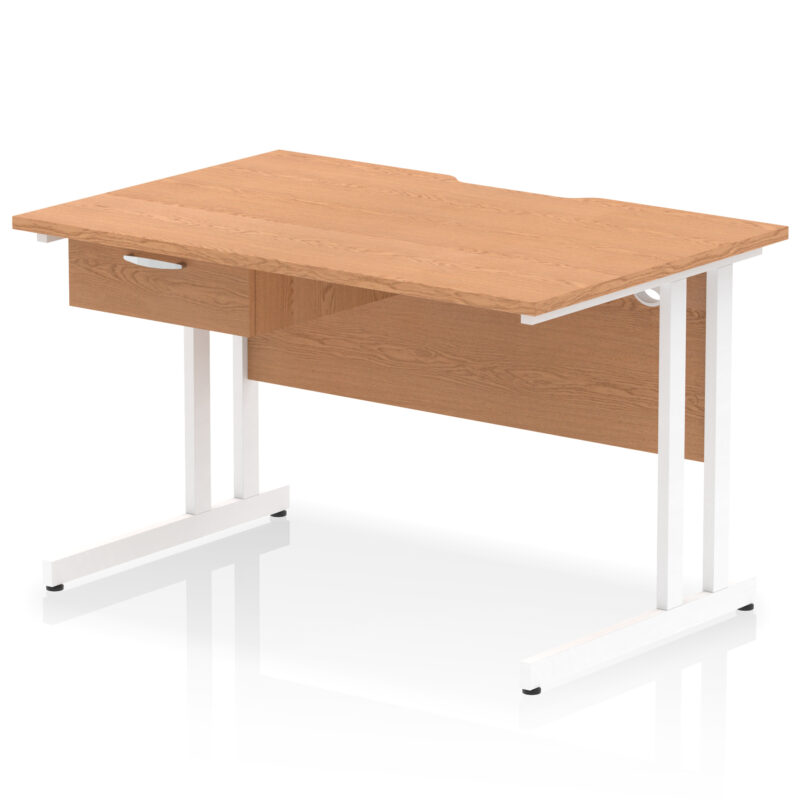 Surge Scalloped Edge Cantilever Straight Desk With Single One Drawer Fixed Pedestal - Image 43