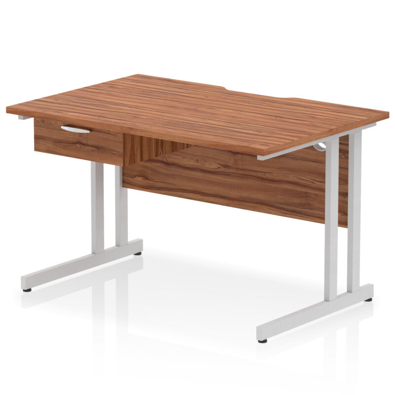Surge Scalloped Edge Cantilever Straight Desk With Single One Drawer Fixed Pedestal - Image 23