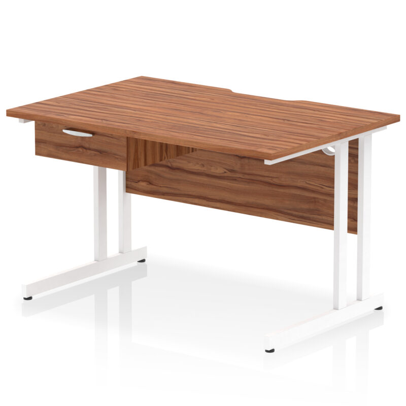 Surge Scalloped Edge Cantilever Straight Desk With Single One Drawer Fixed Pedestal - Image 44