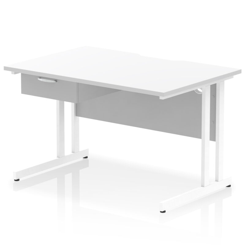 Surge Scalloped Edge Cantilever Straight Desk With Single One Drawer Fixed Pedestal - Image 45