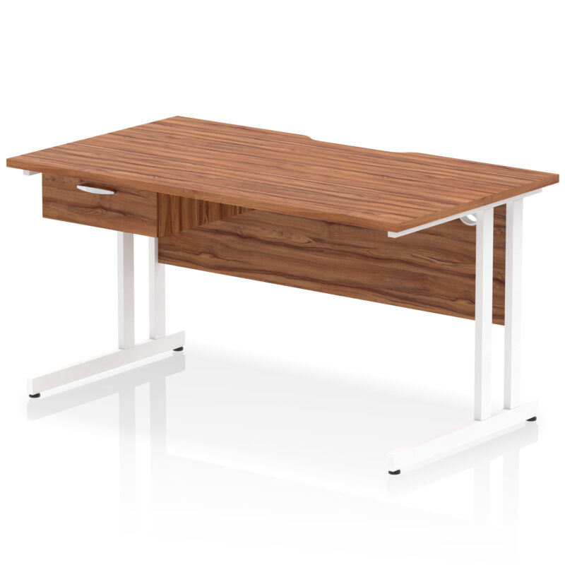 Surge Scalloped Edge Cantilever Straight Desk With Single One Drawer Fixed Pedestal - Image 50