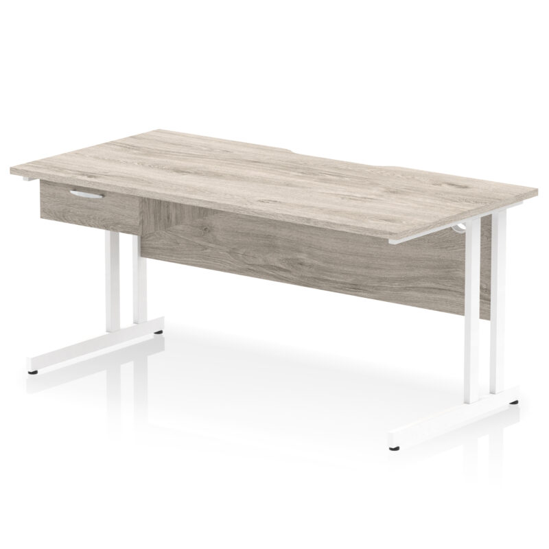 Surge Scalloped Edge Cantilever Straight Desk With Single One Drawer Fixed Pedestal - Image 53