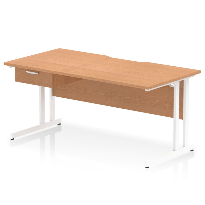 Surge Scalloped Edge Cantilever Straight Desk With Single One Drawer Fixed Pedestal - Image 55