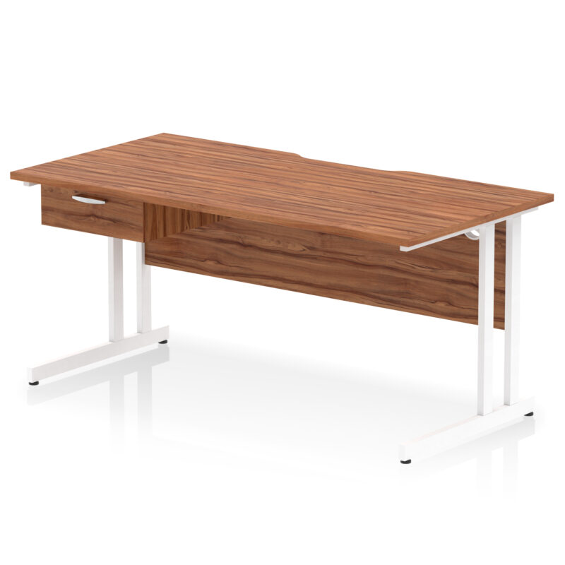 Surge Scalloped Edge Cantilever Straight Desk With Single One Drawer Fixed Pedestal - Image 56