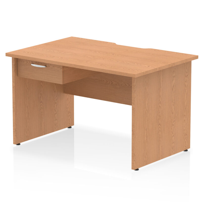 Surge Scalloped Edge Panel End Straight Desk Frame With Single One Drawer Fixed Pedestal - Image 7