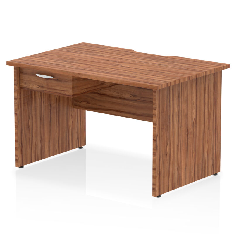 Surge Scalloped Edge Panel End Straight Desk Frame With Single One Drawer Fixed Pedestal - Image 9