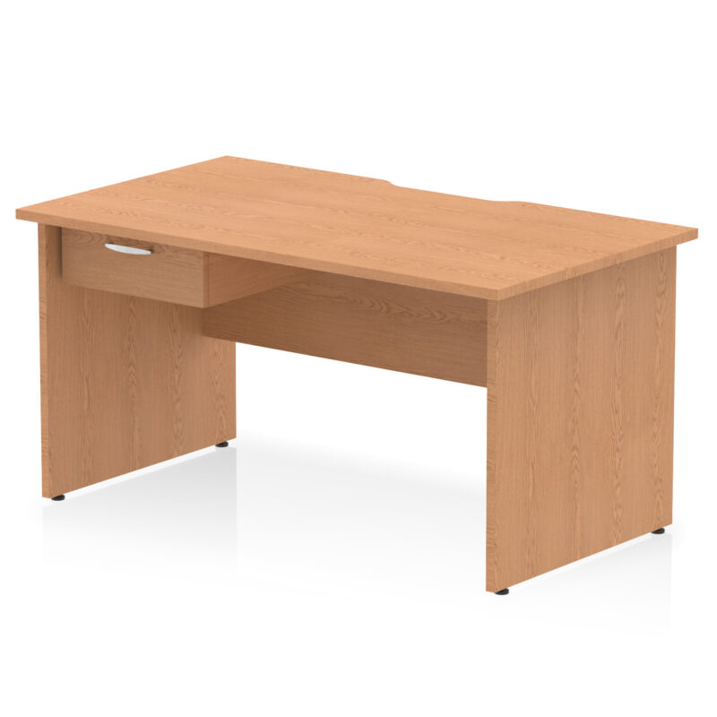 Surge Scalloped Edge Panel End Straight Desk Frame With Single One Drawer Fixed Pedestal - Image 13