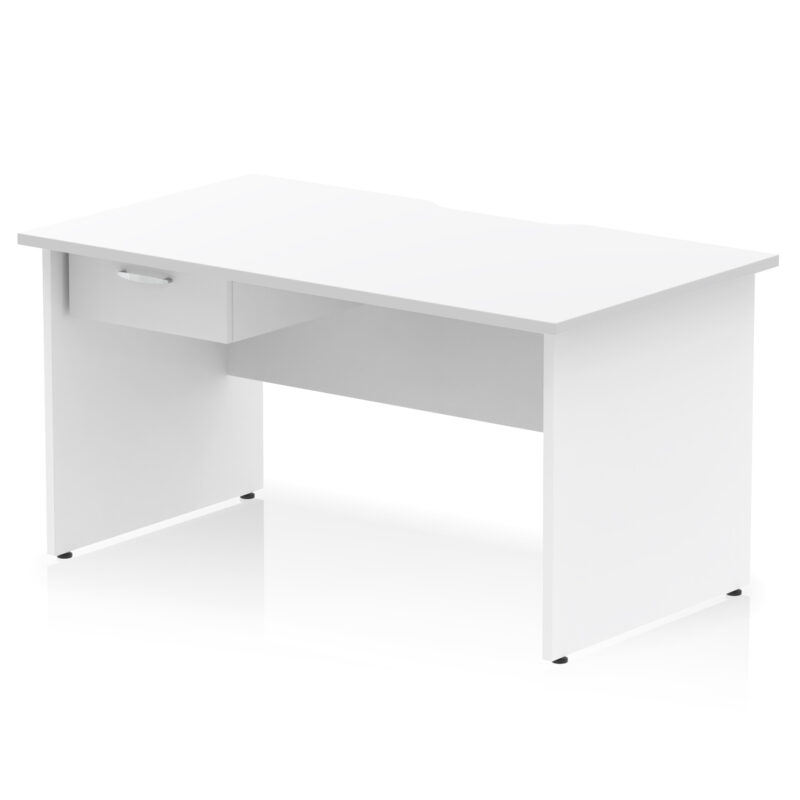 Surge Scalloped Edge Panel End Straight Desk Frame With Single One Drawer Fixed Pedestal - Image 14