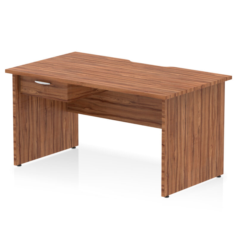 Surge Scalloped Edge Panel End Straight Desk Frame With Single One Drawer Fixed Pedestal - Image 15
