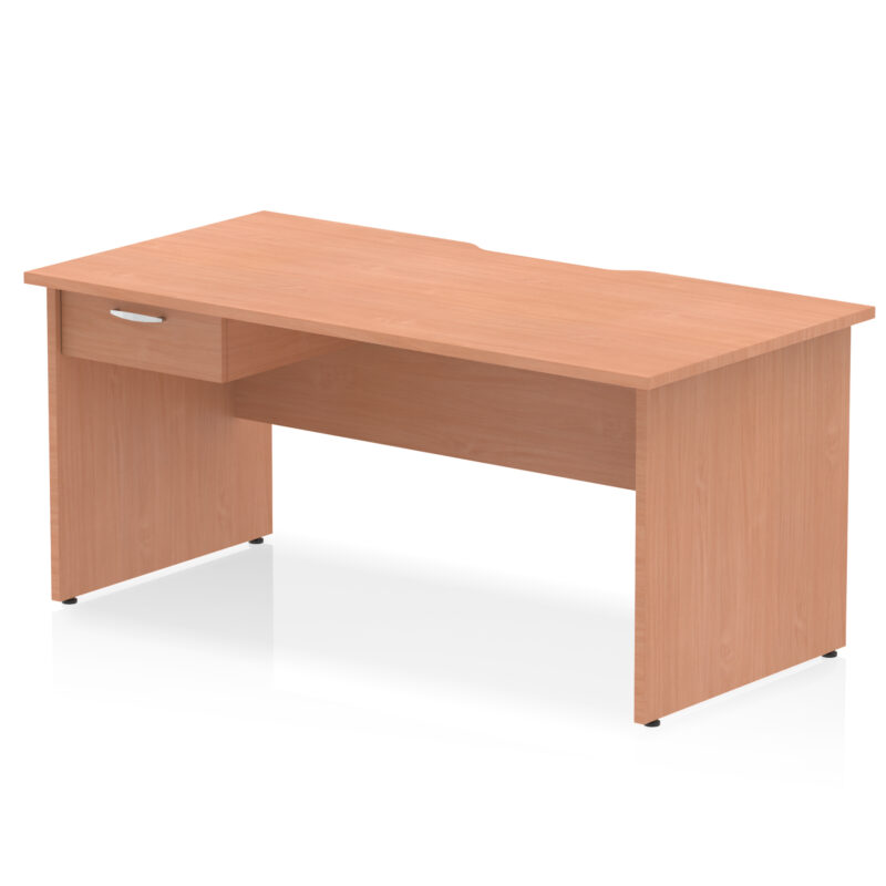 Surge Scalloped Edge Panel End Straight Desk Frame With Single One Drawer Fixed Pedestal - Image 16