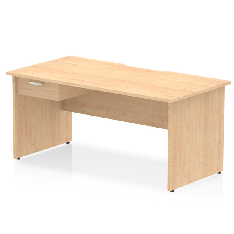 Surge Scalloped Edge Panel End Straight Desk Frame With Single One Drawer Fixed Pedestal - Image 18