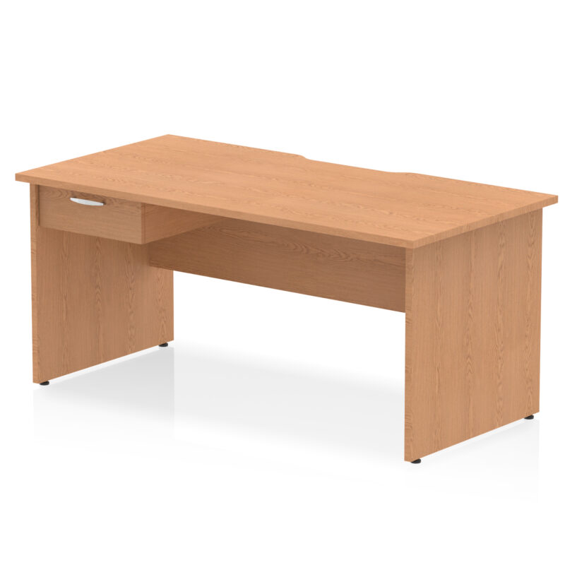Surge Scalloped Edge Panel End Straight Desk Frame With Single One Drawer Fixed Pedestal - Image 19
