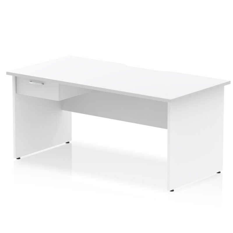 Surge Scalloped Edge Panel End Straight Desk Frame With Single One Drawer Fixed Pedestal - Image 20