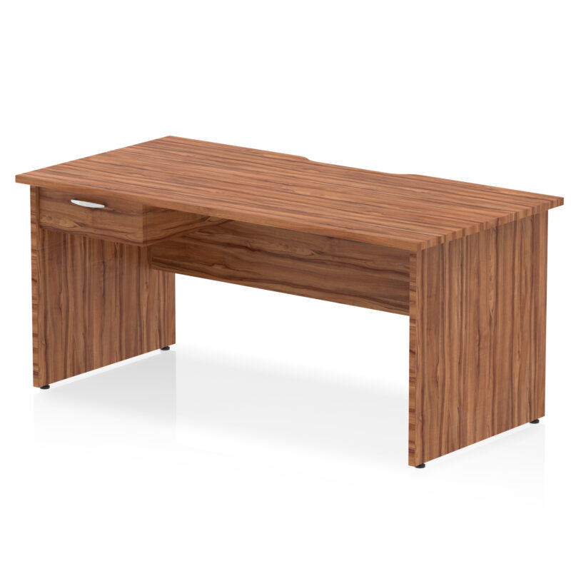 Surge Scalloped Edge Panel End Straight Desk Frame With Single One Drawer Fixed Pedestal - Image 21