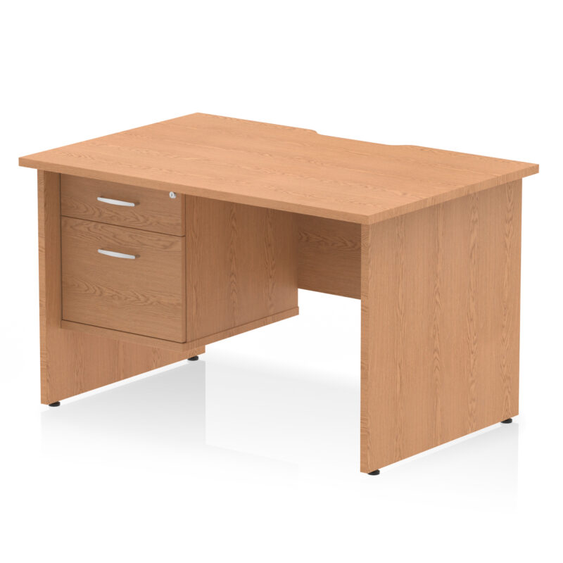 Surge Scalloped Edge 1200mm Panel End Straight Desk With Single Fixed Pedestal - Image 6