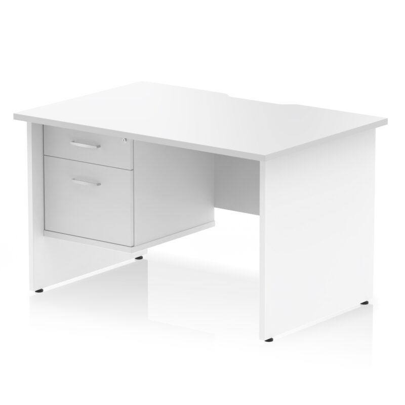 Surge Scalloped Edge 1200mm Panel End Straight Desk With Single Fixed Pedestal - Image 8