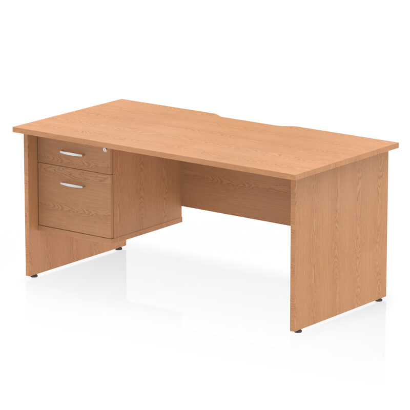 Surge Scalloped Edge 1600mm Panel End Straight Desk With Single Fixed Pedestal - Image 6