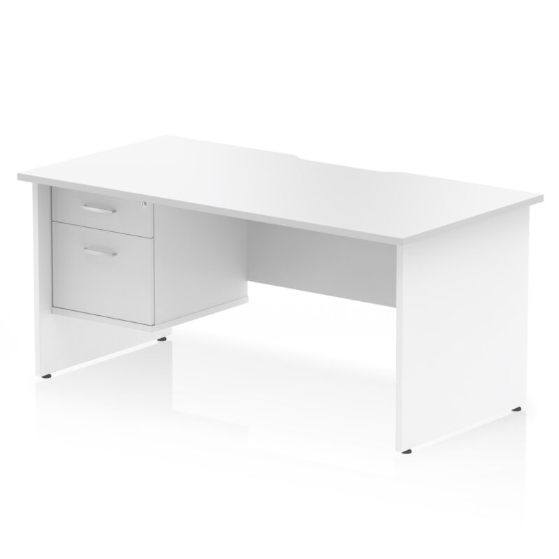 Surge Scalloped Edge 1600mm Panel End Straight Desk With Single Fixed Pedestal - Image 8