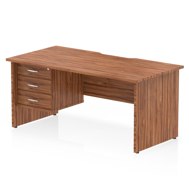 Surge Scalloped Edge 1600mm Panel End Straight Desk With Single Fixed Pedestal - Image 18