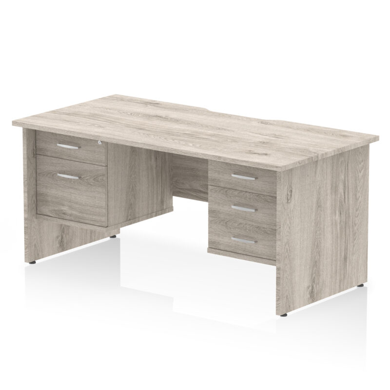 Surge Scalloped Edge 1600mm Panel End Straight Desk With Two Fixed Pedestal - Image 5