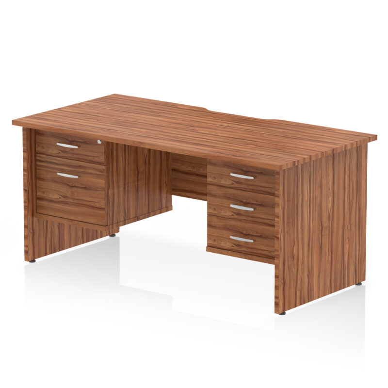 Surge Scalloped Edge 1600mm Panel End Straight Desk With Two Fixed Pedestal - Image 8