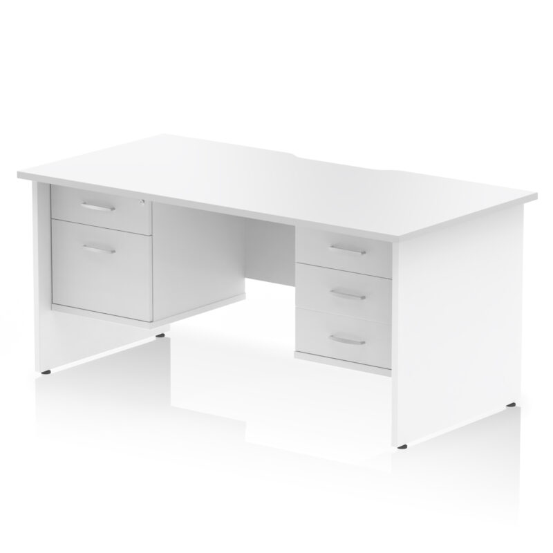 Surge Scalloped Edge 1600mm Panel End Straight Desk With Two Fixed Pedestal - Image 9