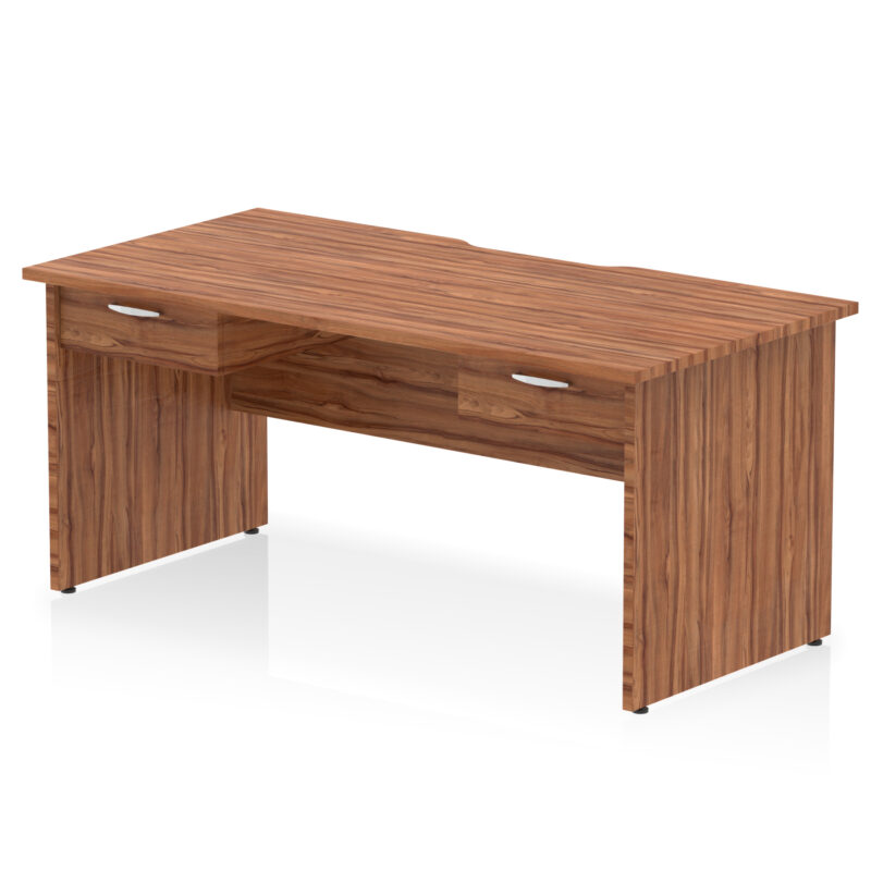 Surge Scalloped Edge Panel End Straight Desk Frame With Two One Drawer Fixed Pedestals - Image 6