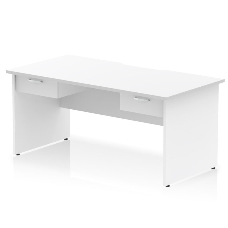 Surge Scalloped Edge Panel End Straight Desk Frame With Two One Drawer Fixed Pedestals - Image 7