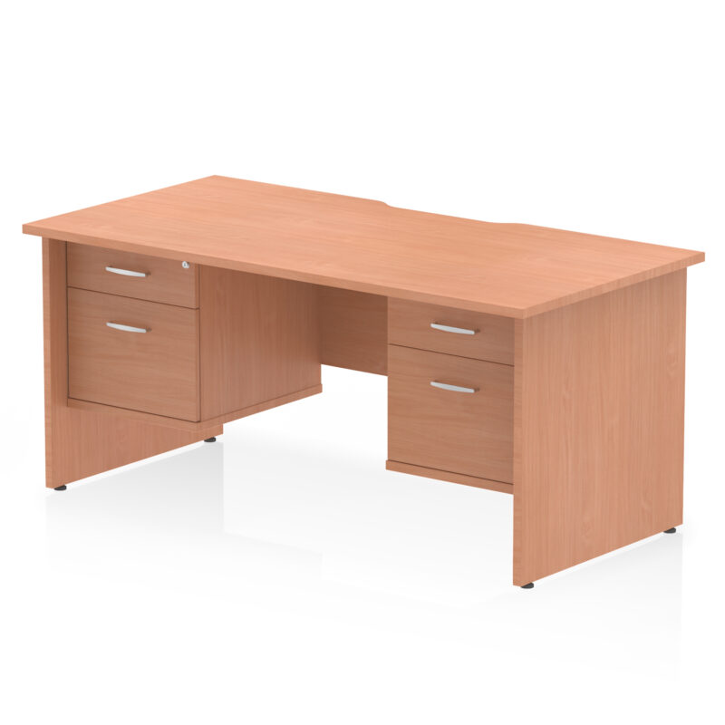 Surge Scalloped Edge 1600mm Panel End Straight Desk With Two Fixed Pedestal - Image 15
