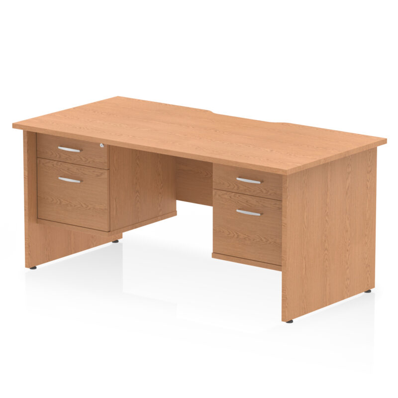 Surge Scalloped Edge 1600mm Panel End Straight Desk With Two Fixed Pedestal - Image 18