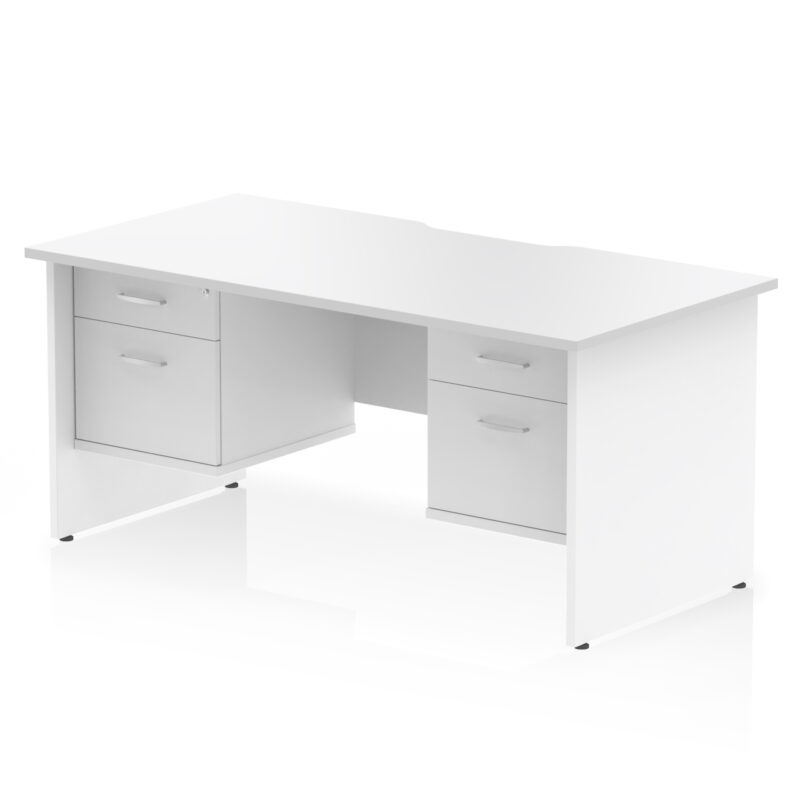 Surge Scalloped Edge 1600mm Panel End Straight Desk With Two Fixed Pedestal - Image 20