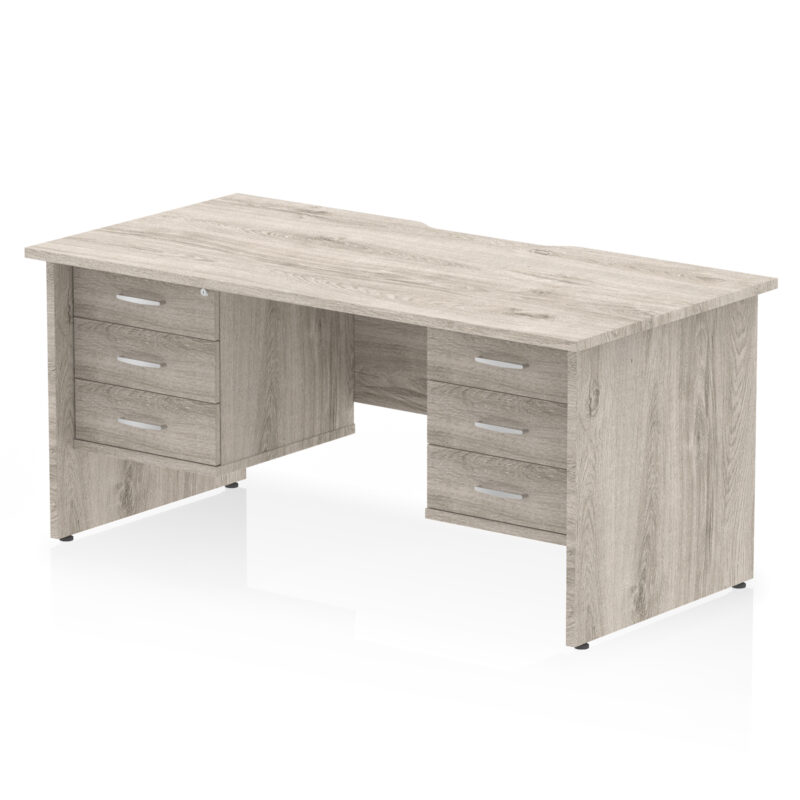 Surge Scalloped Edge 1600mm Panel End Straight Desk With Two Fixed Pedestal - Image 27